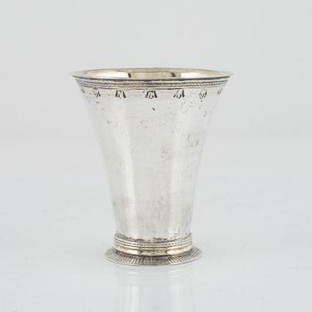 A Swedish 18th Century silver beaker, marks of Isak Sauter, Stockholm 1761.