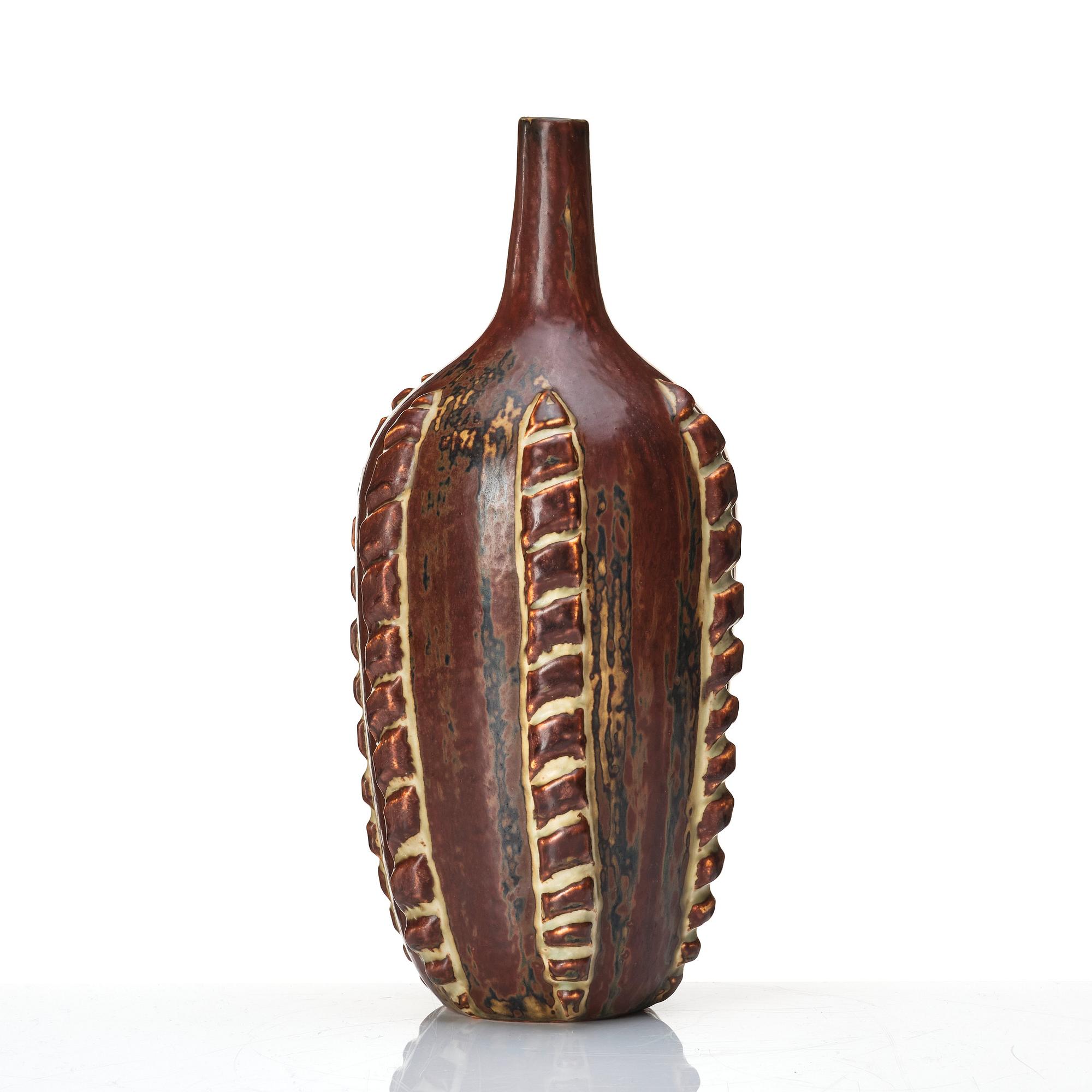 Axel Salto, a stoneware 'sung' glazed stoneware vase, Royal Copenhagen, Danmark 1985-89, model 21491.