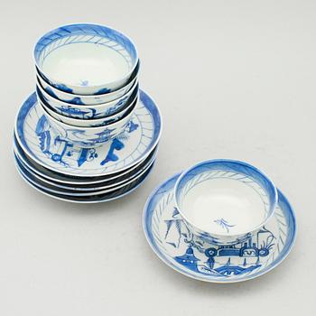 SKÅLAR MED FAT, 6 st, porslin, Kina, 1900-tal.