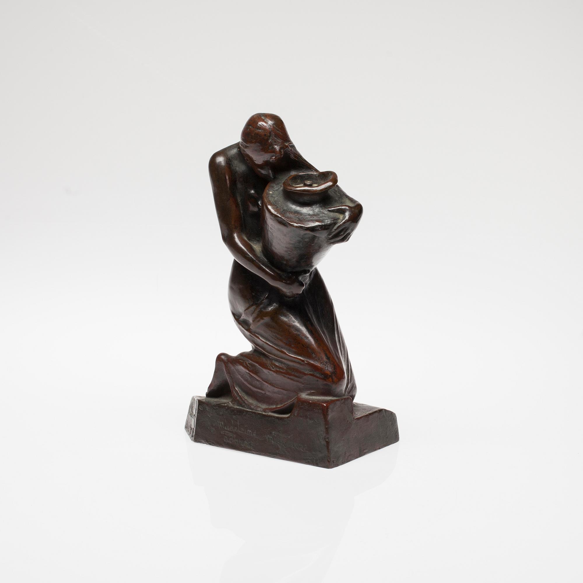 VILLE VALLGREN, skulptur, brons, signerad, märkt Paris och daterad 1892.