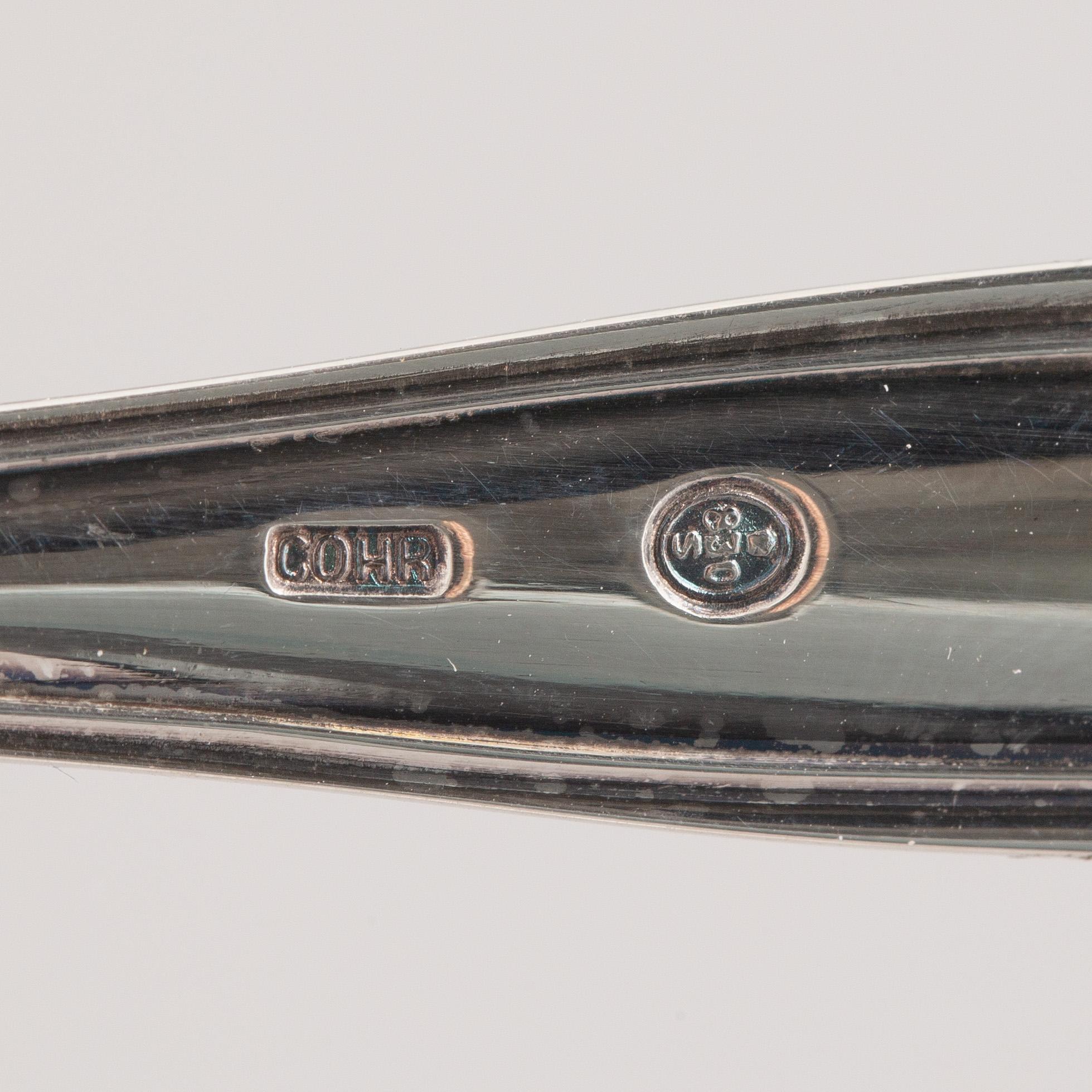 A silver cutlery, model 'Sachsisk', mostly Cohr, Denmark (100 pieces).