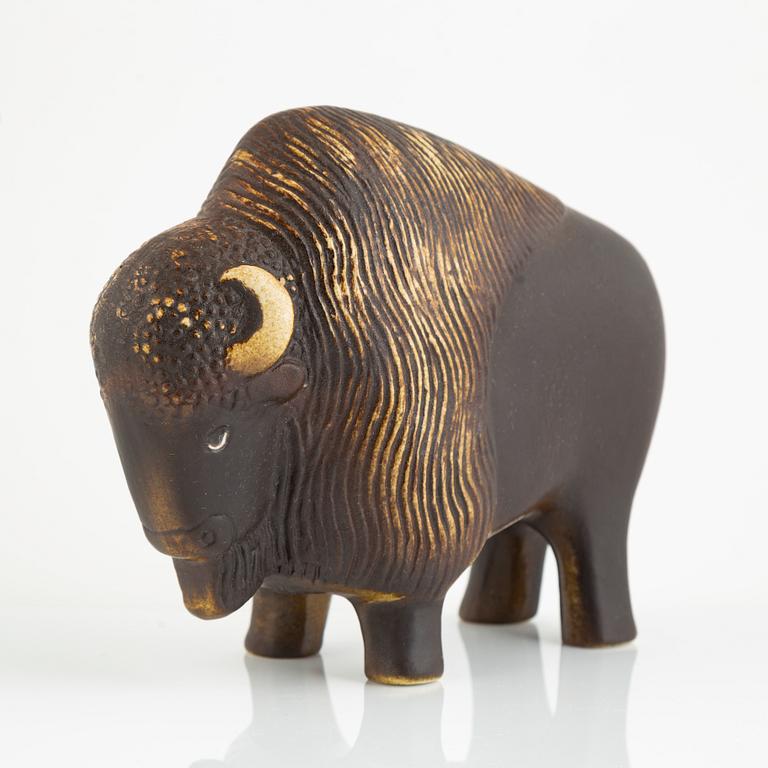 Lisa Larson, a 'Visent' figurine, for NK, Nordiska Kompaniet, Sweden in collaboration with WWF, Gustavsberg.