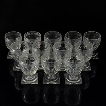 Vinglas, 12 stycken, 1800-tal.