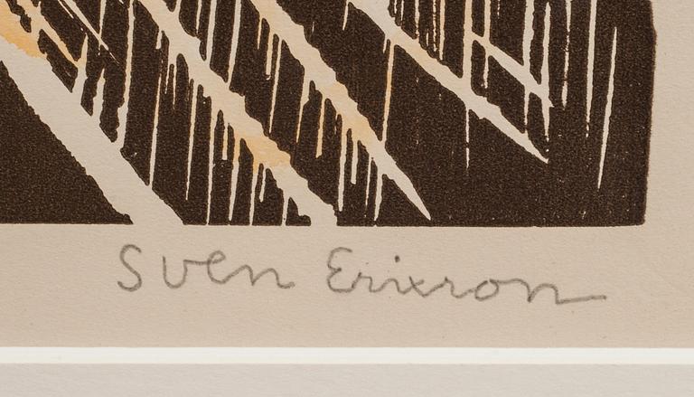 SVEN X:ET ERIXSON, träsnitt, signerad, numrerad 55/75.