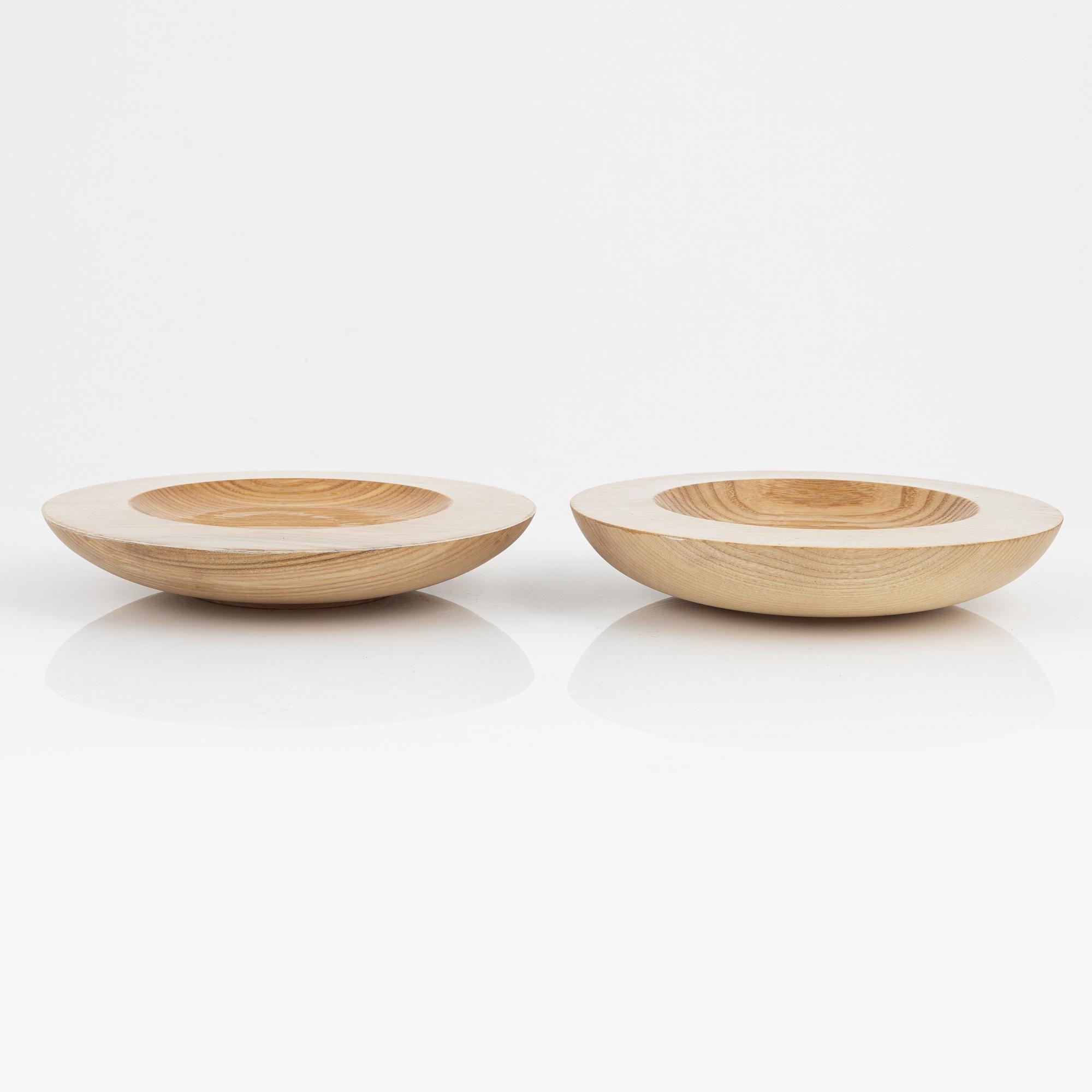 Magnus Ek, a set of four ash wood plates for Oaxen Krog, 2020.