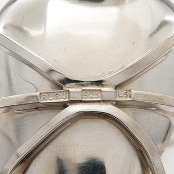 A sterling silver and glass pepper och salt caster. Ru Runeberg 2012.