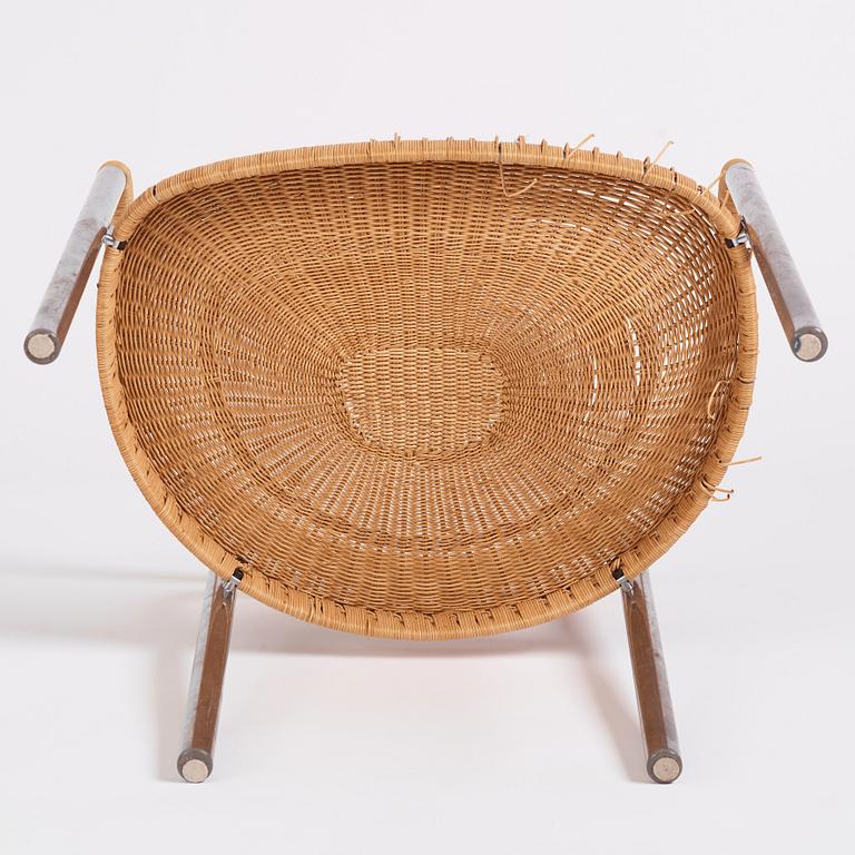 Poul Kjaerholm, a steel and rattan 'PK12' chair, E Kold Christensen, Denmark, early 1960s.