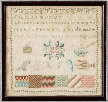 BRODERI, daterad 1835.