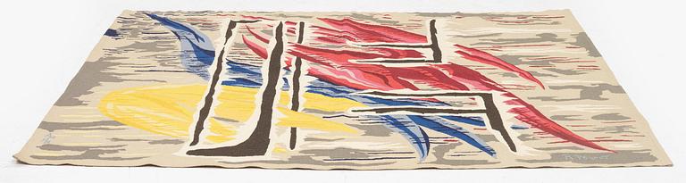 Vävd tapet, gobelängteknik, 148 x 118 cm, signerad R Peyrot, Atelier Braquenie Aubusson, Frankrike.