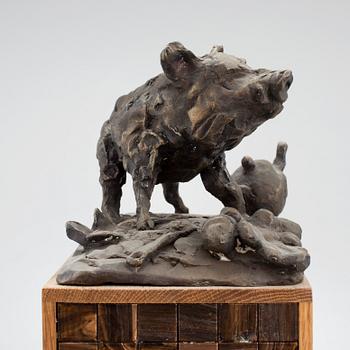 ERNST BILLGREN, skulptur, "Gävle", unikat, ur serien 100 orter, brons, signerad på plakett.