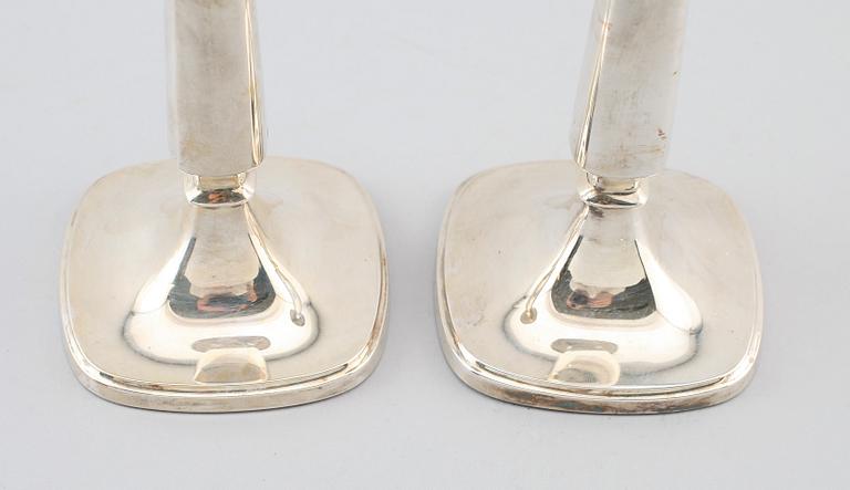 LJUSSTAKAR, 1 par, silver, Tore Eldh, Ceson, 1972.