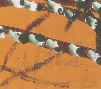 Inge Schiöler, gouache on paper, signed.