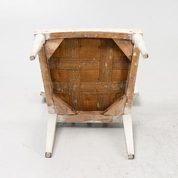 A pair of Gustavian chairs, around the year 1800.