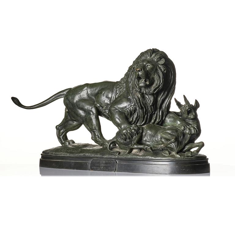 Paul-Édouard Delabrièrre, "Lion of Senegal on antelope".