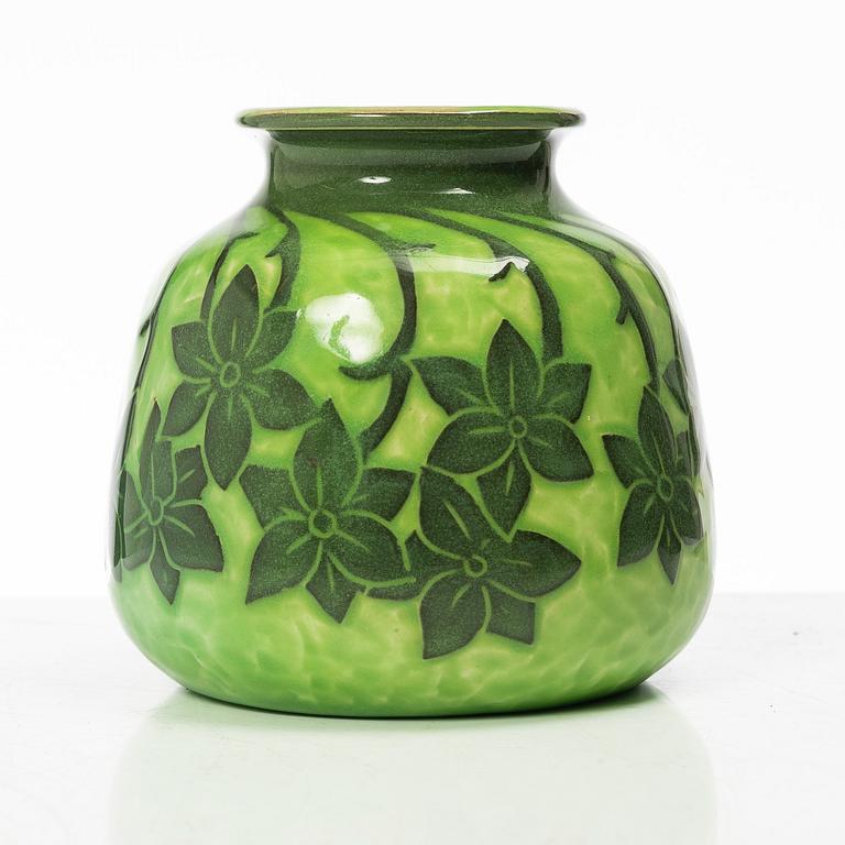 Gunnar G:son Wennerberg, a "sgrafitto" creamware vase, Gustavsberg 1900.