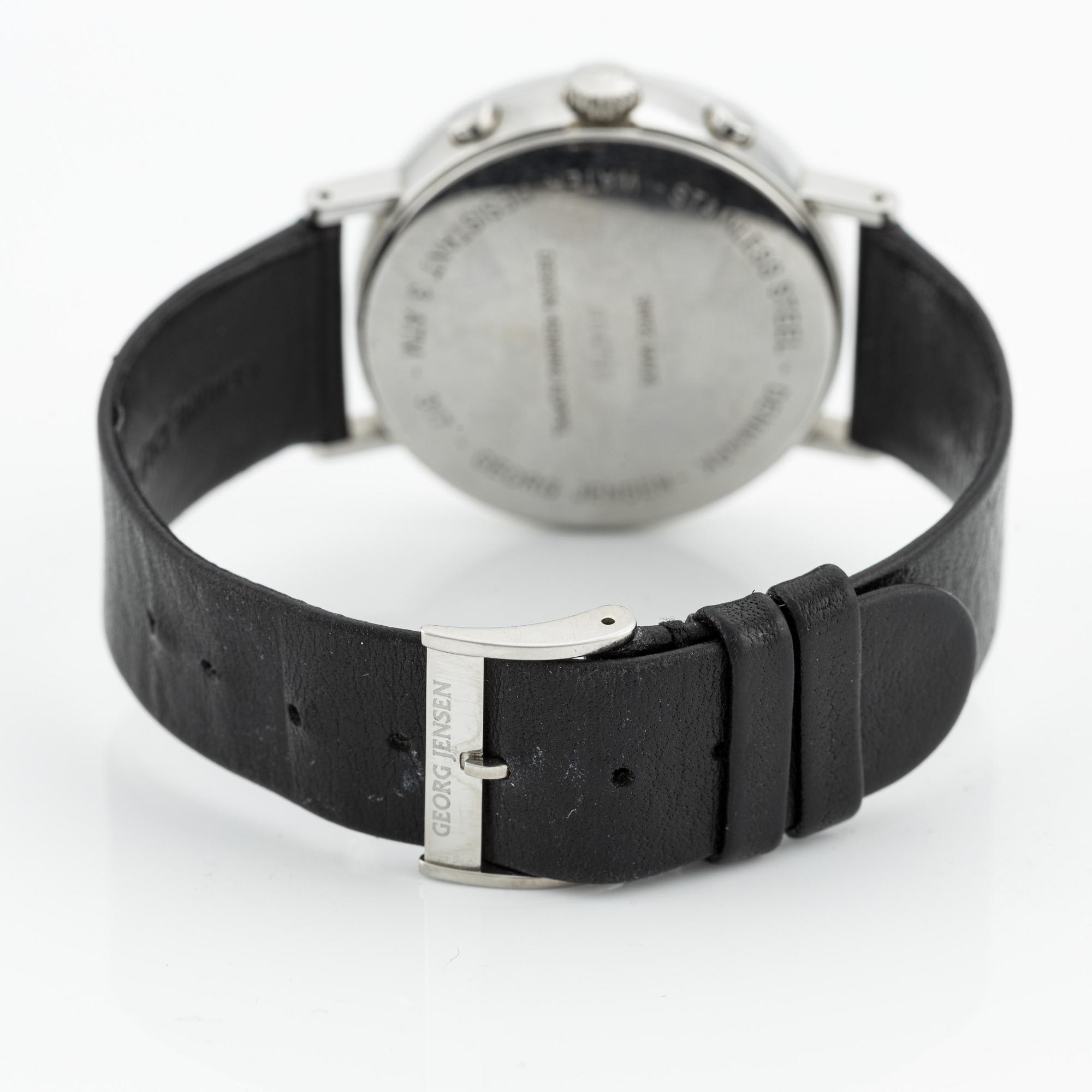 Georg Jensen, designed by Henning Koppel, wristwatch, chronograph, 38 mm.