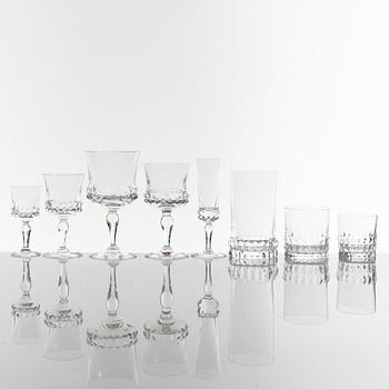 Ingeborg Lundin,64 pieces glass service, "Silvia", Orrefors.