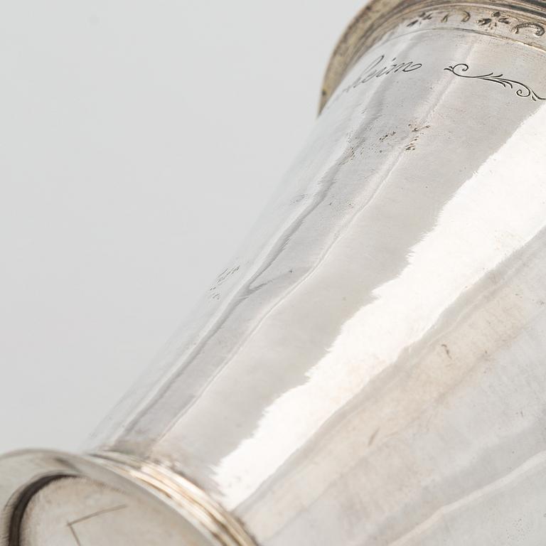 A mid-18th-century silver beaker, maker's mark of Johan Andersson Starin, Stockholm 1746.