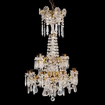 A SWEDISH CHANDELIERE, middel of the 19th century.