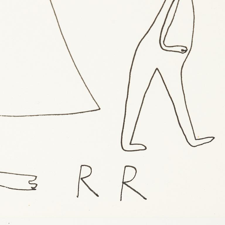 Roger Risberg, indian ink drawing, signed. Executed in 2008.