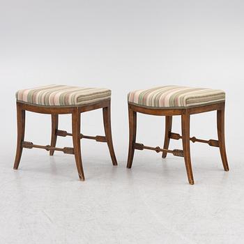 Stools, a pair, Empire, first half of the 19th century.