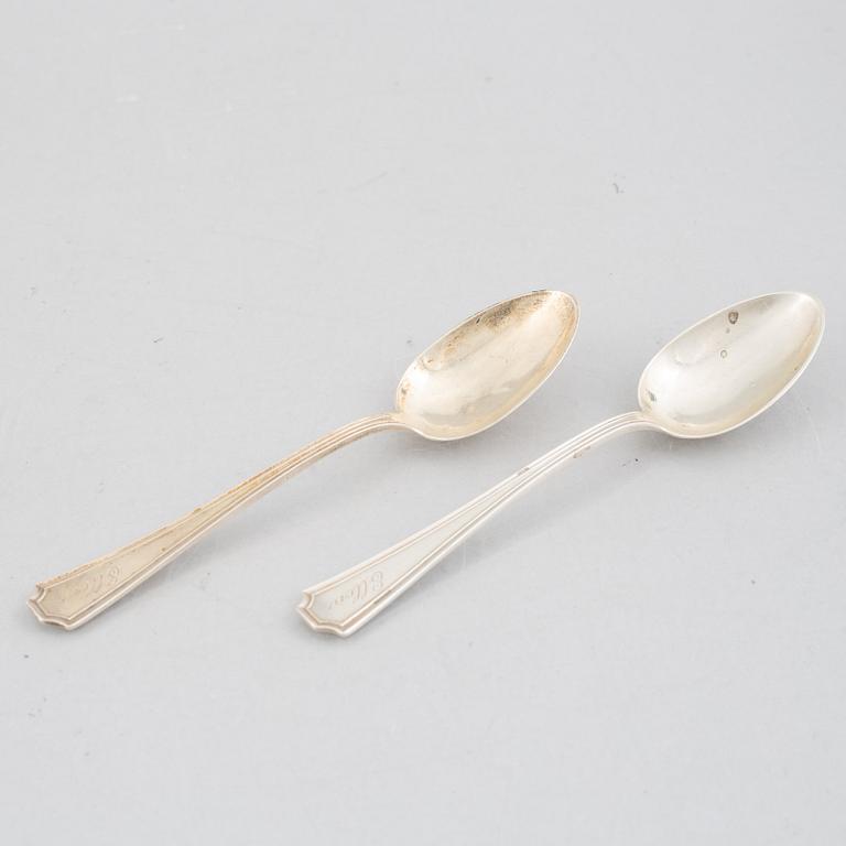 Skedar, 22 st, silver, mestadels Norge och Sverige, 1800-1900-tal.