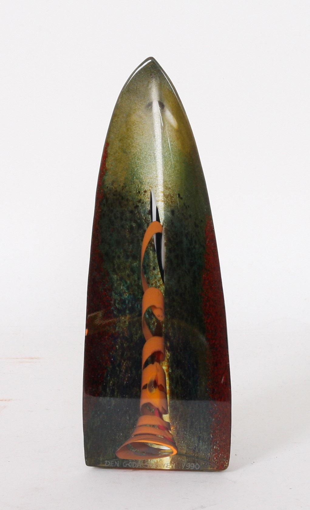SKULPTUR, glas, "Den goda skruven, 8010-081", Kosta Boda Atlejé -91, sign Bertil Vallien.