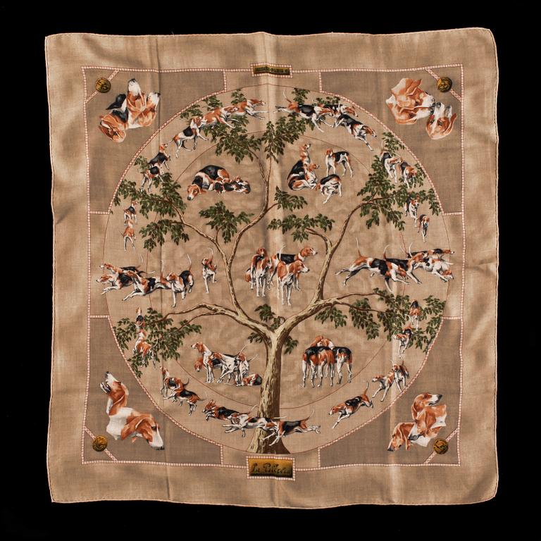 A silk/cashmere scarf by Hermès, "Le poitevin".