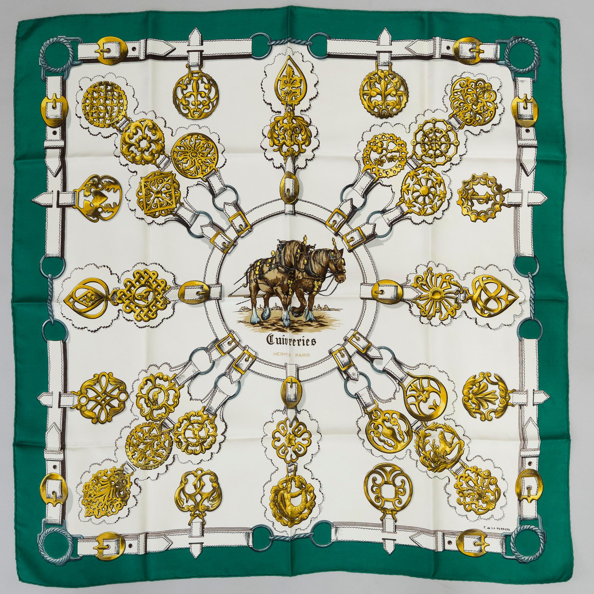 SCARF, Hermès, "Cuivrerie", issued 1963.