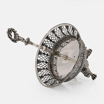 Gustaf Folcker, kakfat, silver, Stockholm 1839.