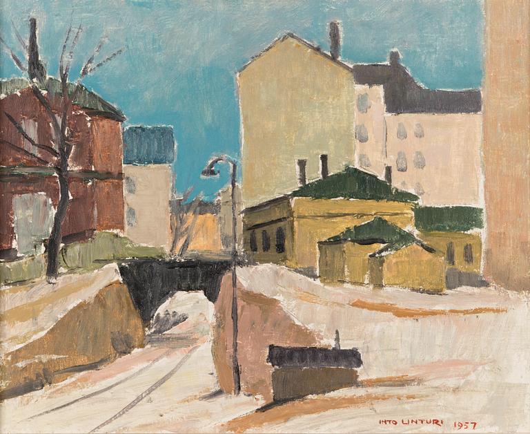 Into Linturi, oil on canvas, signed and dated 1957.
