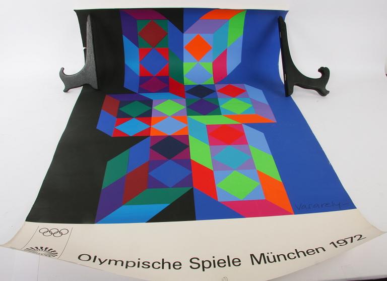 VASARELY, VICTOR, efter. Affisch till Olympiska spelen i München 1972.