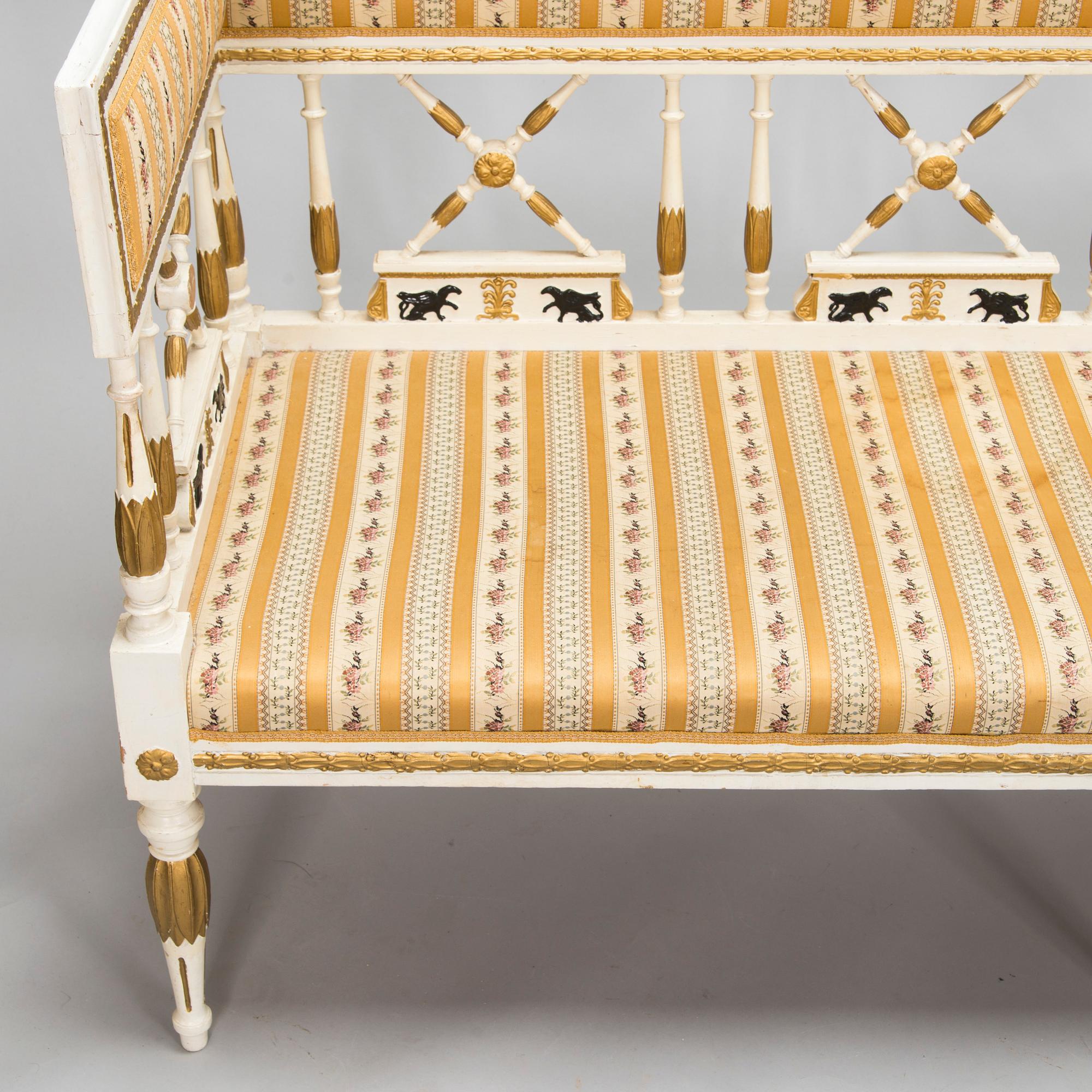 A late Gustavian style sofa, late 19th century.