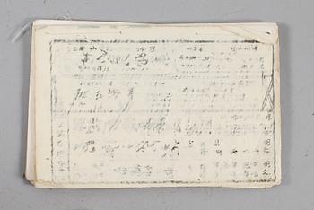 HASHIRA, träsnitt, BOK, förläggare Tsutaya Kichizo, samt TRÄSNITT, 6 st, Japan, 1800-tal.