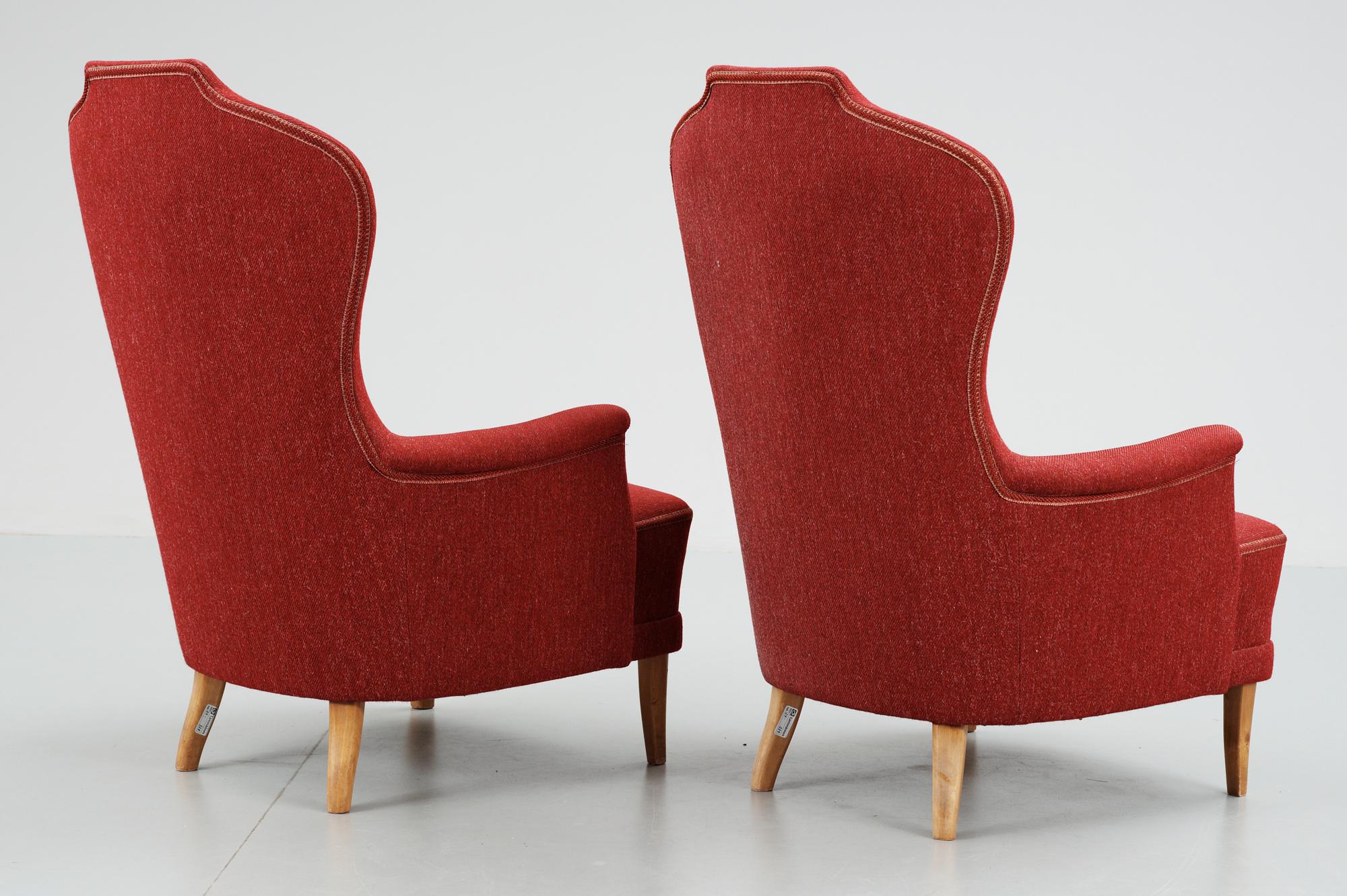 FÅTÖLJER, ett par, "Farmor", Carl Malmsten.