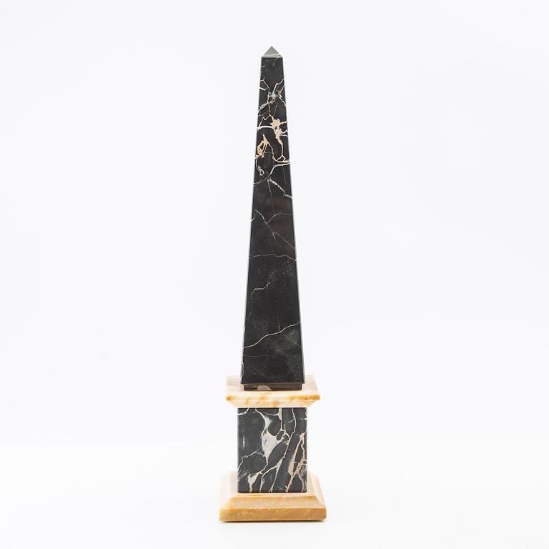 Obelisk och klot med ställ, 1900-talets andra hälft.