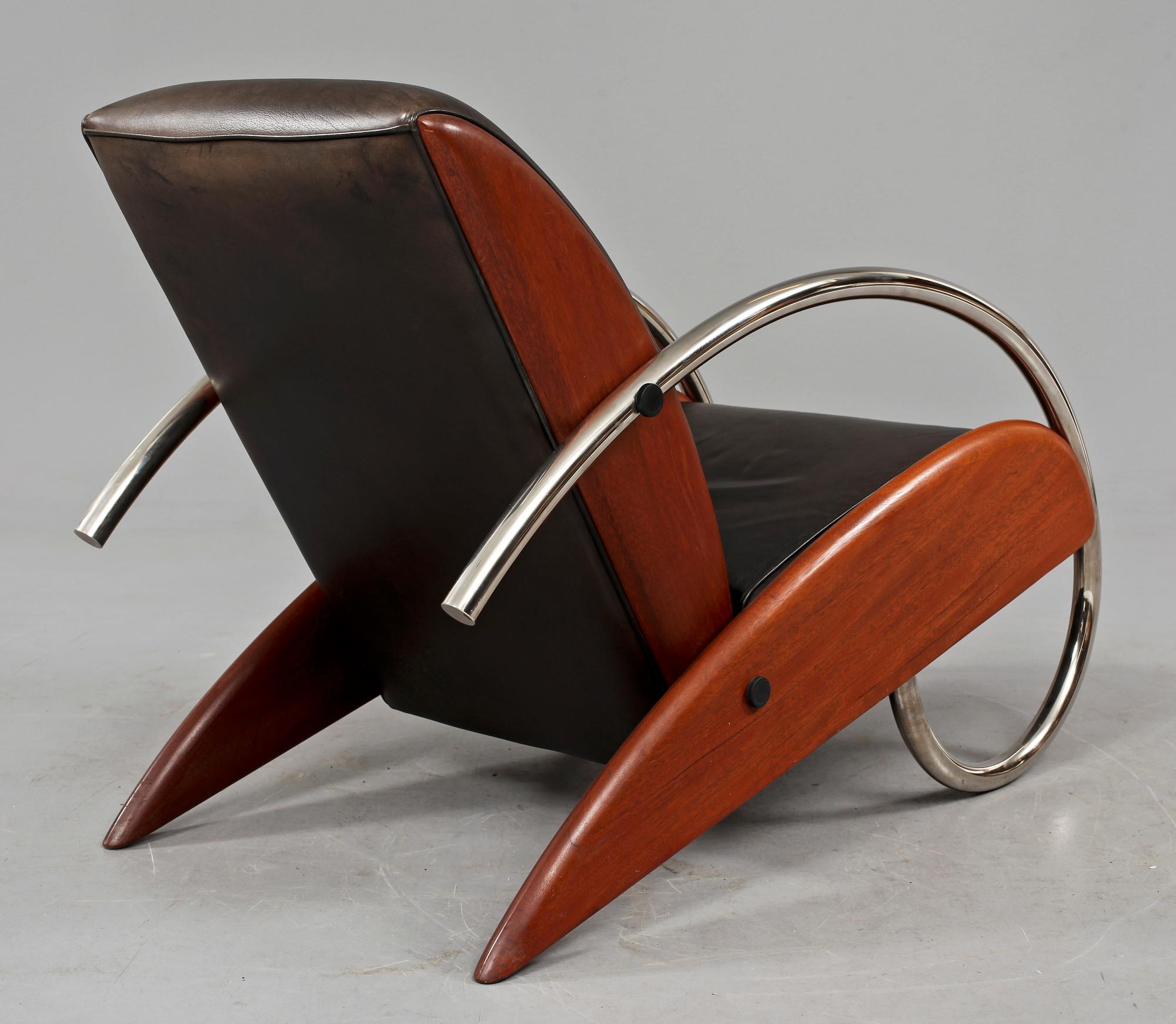 FÅTÖLJ, "Streamline", Klaus Wettergren, Danmark, 1980-tal.