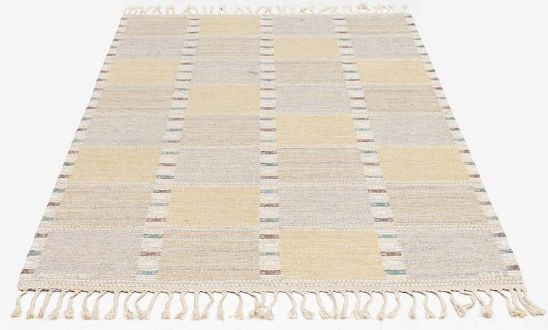 Barbro Nilsson, a 'Falurutan gul S' carpet, flat weave, c. 226 x 114 cm, signed AB MMF BN.