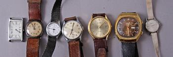 PARTI ARMBANDSUR, 7 st, bl a Seiko.