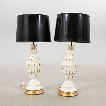 Table lamps, a pair, probably Bondia Spain, late 20th century.
