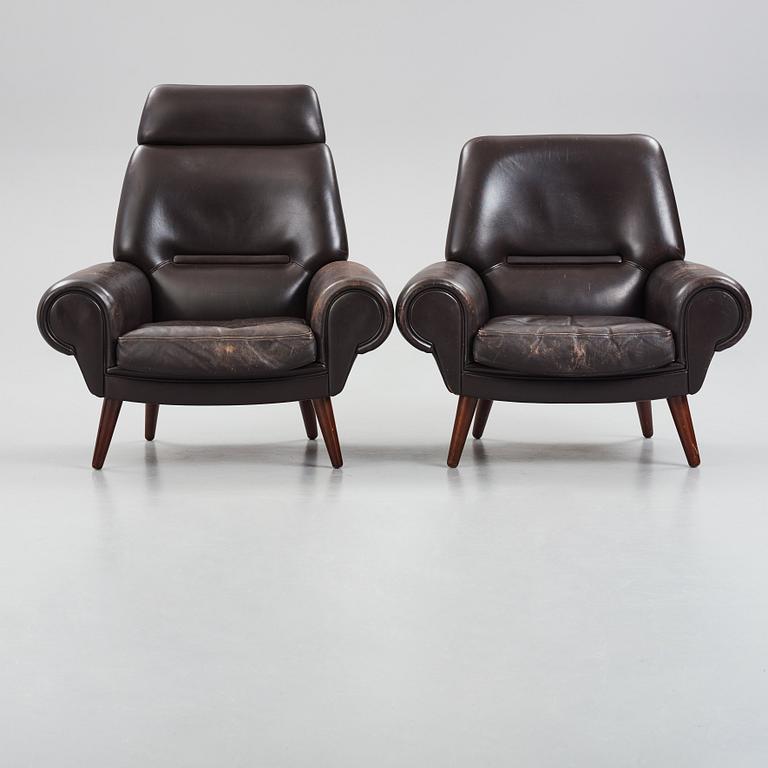 Kurt Østervig, two easy chairs, 'model 14', Ryesberg Møbler, Denmark 1960's.