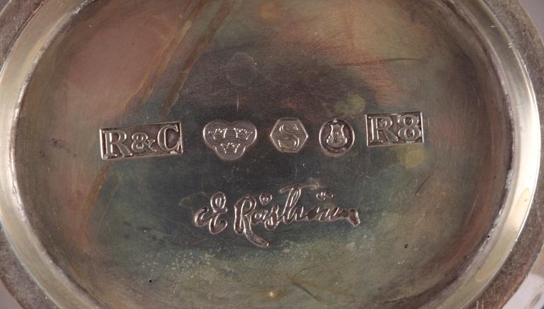 KAFFESERVIS, 3 delar, silver, Erik Råström, Stockholm 1943.