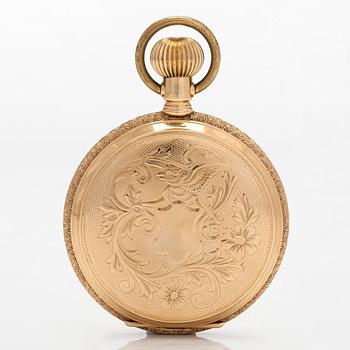 Waltham, pocket watch, hunter, 56.5 mm.