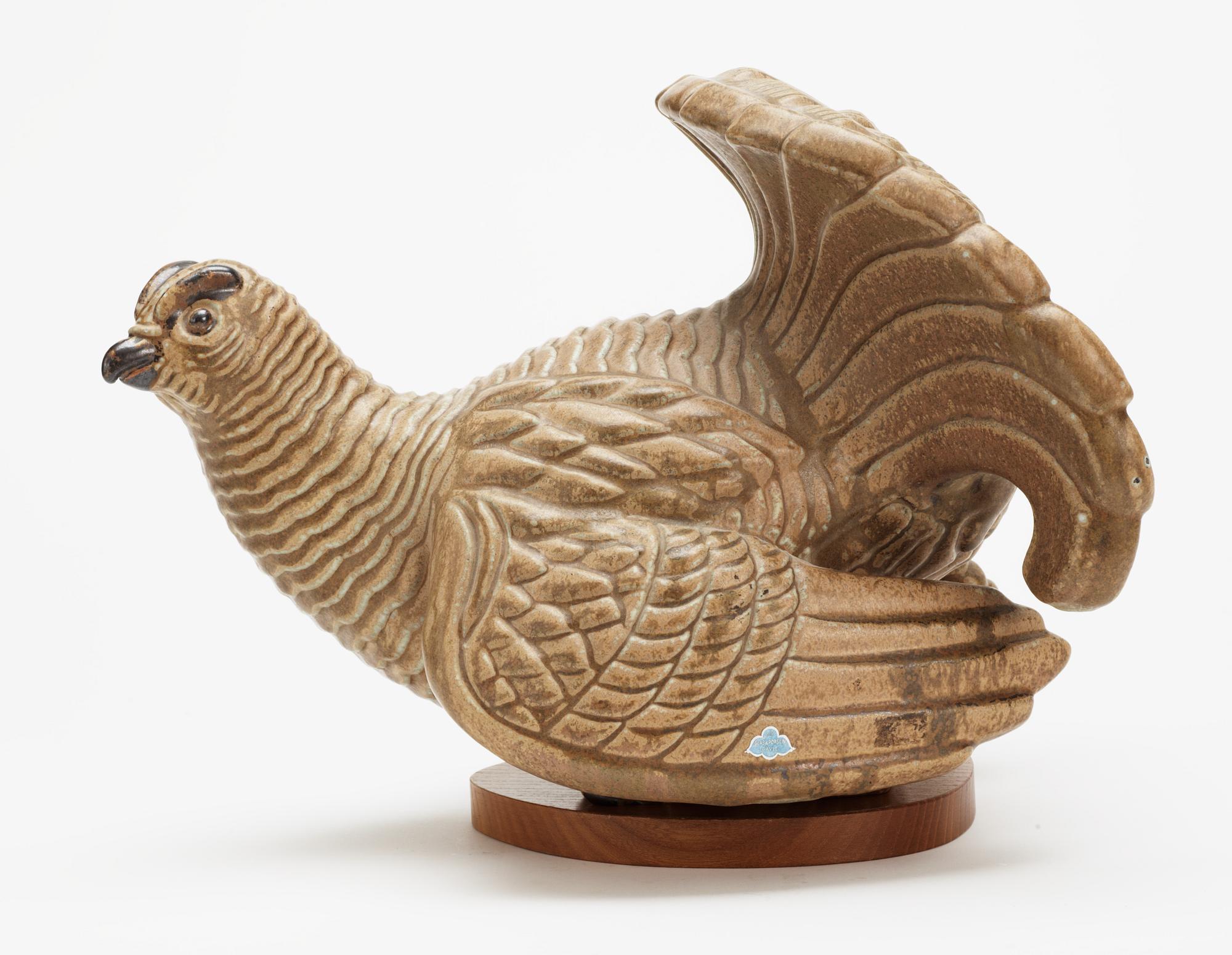 A Gunnar Nylund stoneware figure of a grouse, Rörstrand.
