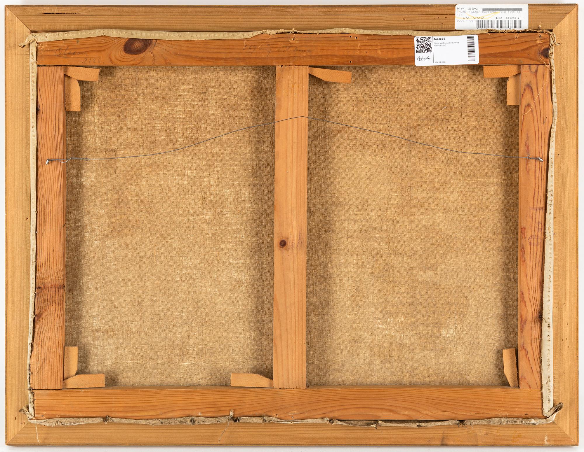 Thure Wallner, oil on canvas, signed.