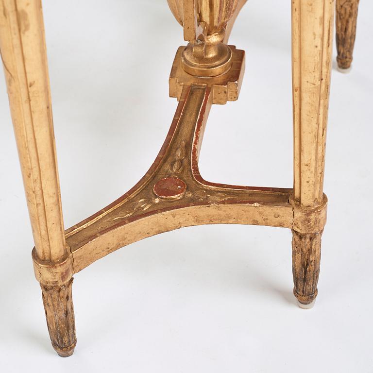 A Gustavian carved giltwood console table, late 18th Century.