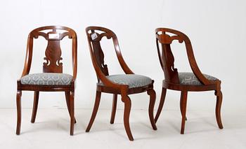 STOLAR, 3 st, s k "Göteborgsstolar", nyrokoko, 1800-talets slut.