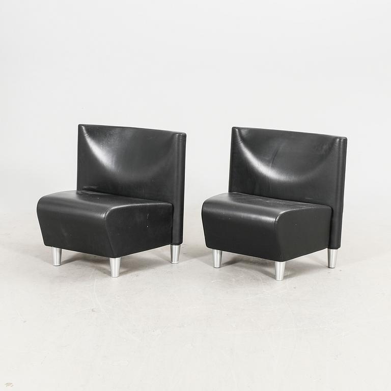 A set of eight leather easychairs by Erik Jørgensen Møbelfabrik, Svendborg, Denmark.
