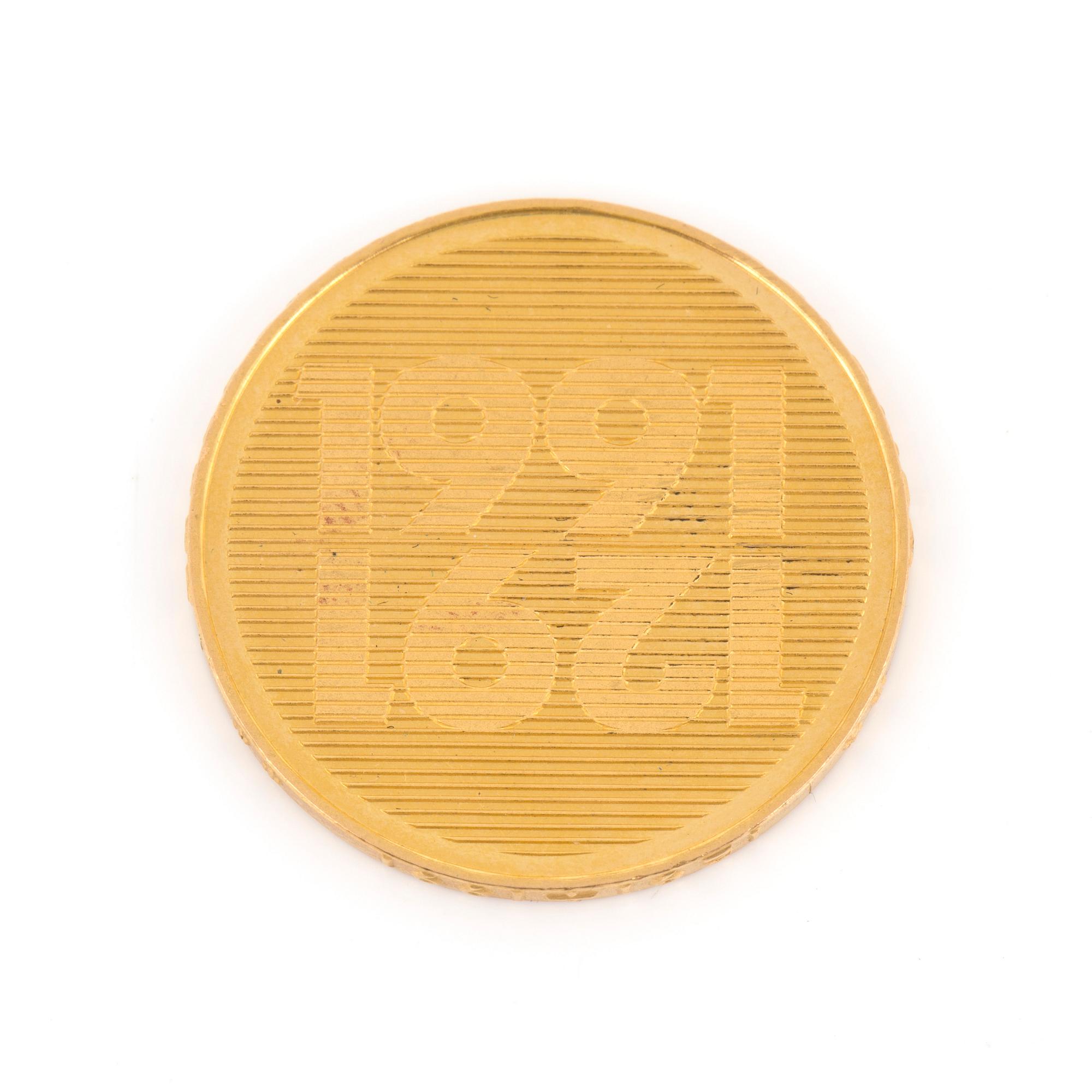 GULDMYNT, 250 Franc, jubileum 1291-1991, Schweiz. Vikt ca 8 gram.