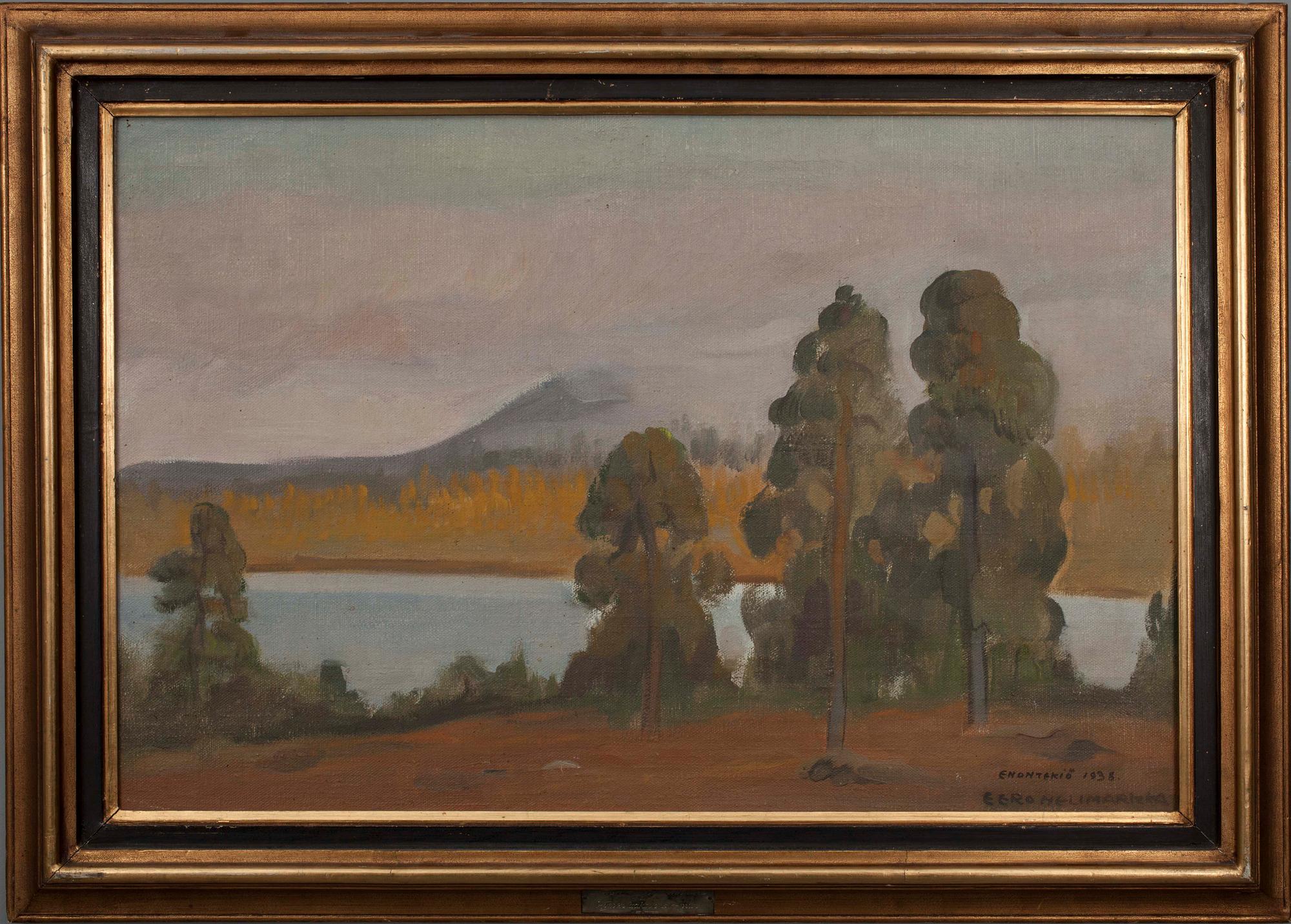 EERO NELIMARKKA, öljy kankaalle, sign. ja päiv. Enontekiö 1938.